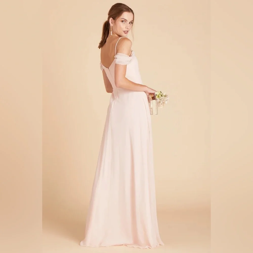 Birdy Grey SPENCE CONVERTIBLE DRESS CHIFFON PALE BLUSH Small Slit NEW NWT - Picture 2 of 6